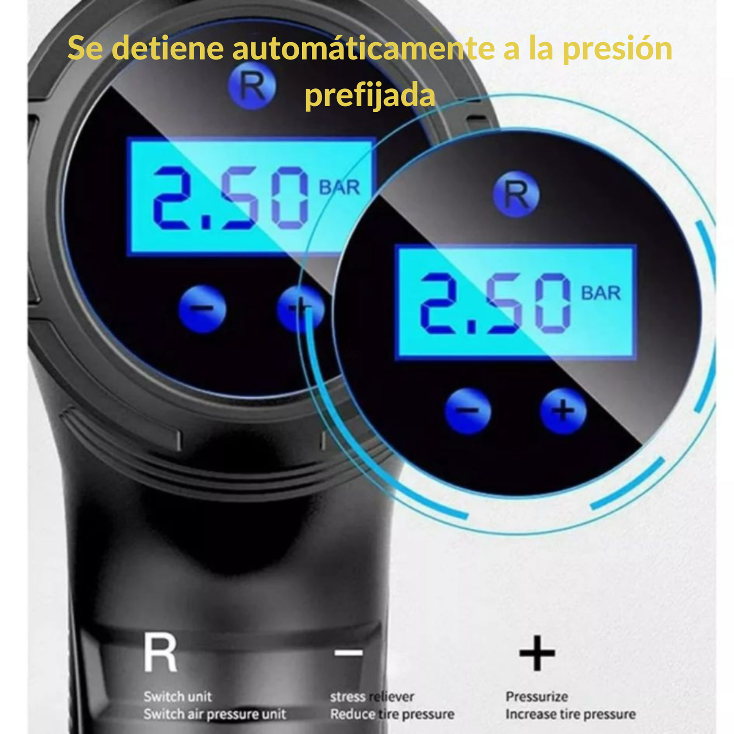 Compresor Inflador Led Automático