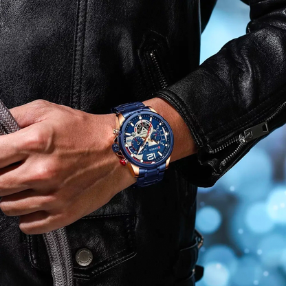Reloj Curren 8395 Azul Cronó- Acero inox