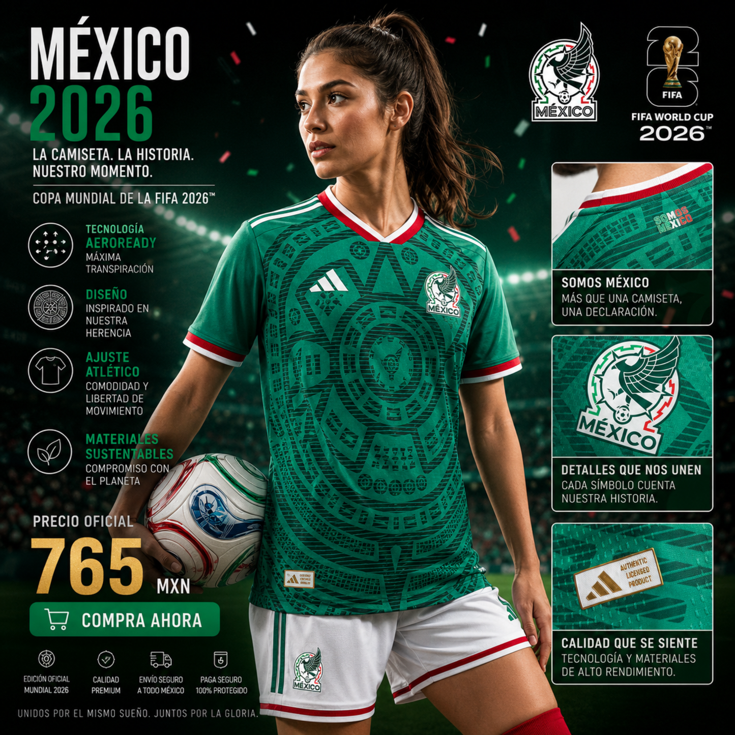 Camiseta Mexicana - Mundial 2026