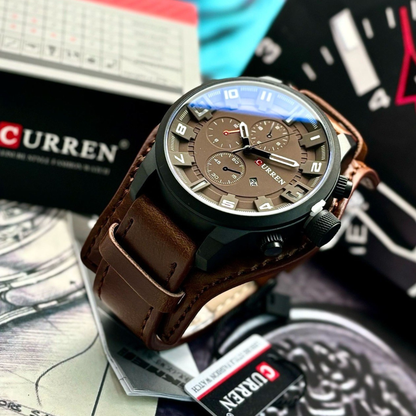 Reloj Curren 8225 Café Cuero Vintage