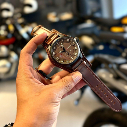 Reloj Curren 8225 Café Cuero Vintage